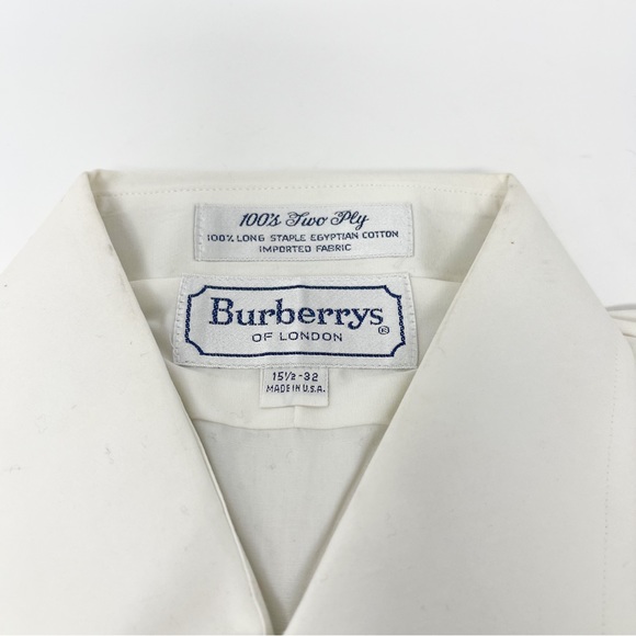 NWT VTG Burberry White Dress Shirt Vintage Men’s 15.5-32 - Picture 3 of 3